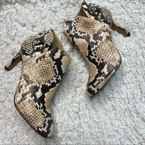 Vince Camuto Snake Print Leather Booties Size 5.5